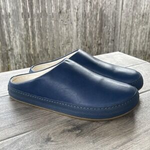 Olukai Hamani Clogs Mens Size 9 Blue Leather Slip On‎ Mule Shoes 10541-CM2V NEW